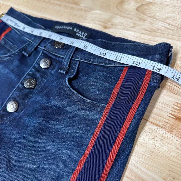 Veronica Beard Jeans NWOT Carolyn Baby Boot Jeans Side Stripe Size 25 Button Fly - Picture 8 of 10